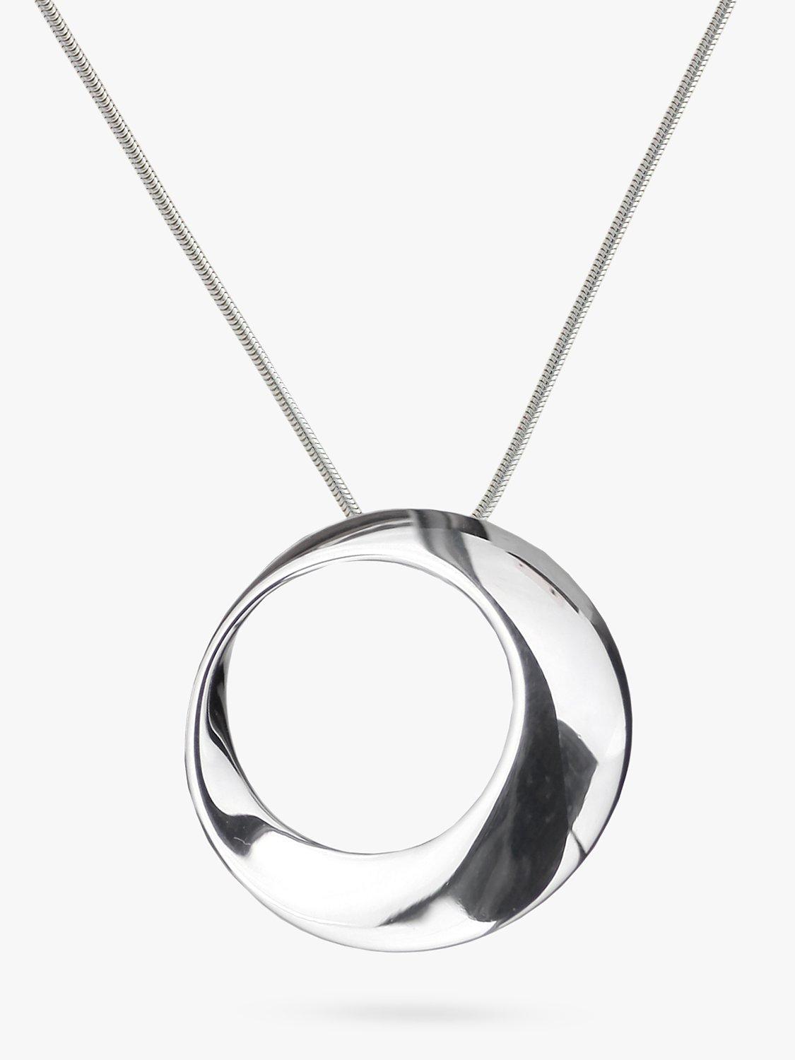 Product image 1 of 4, which shows Nina B Open Circle Pendant Necklace, Silver