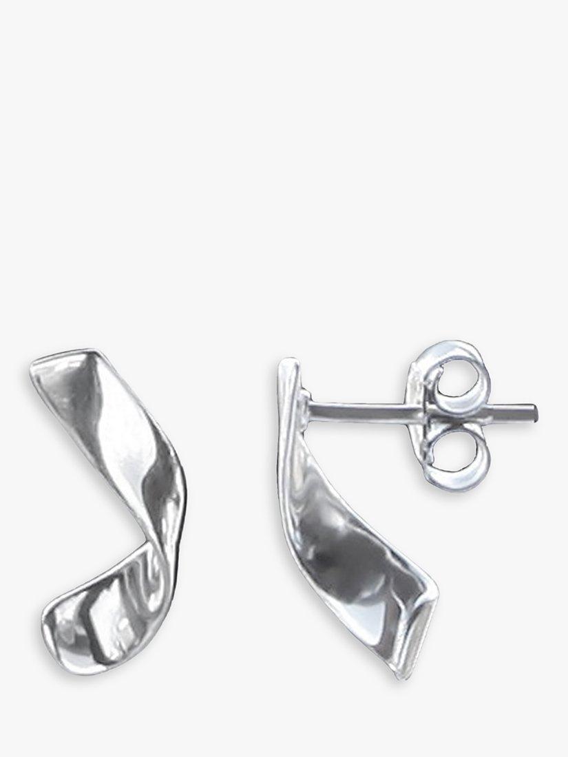 Product image 1 of 2, which shows Nina B Short Curl Drop Earrings, Silver