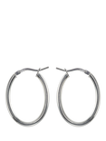 Nina B Sterling Silver Oval Hoop Earrings, Silver