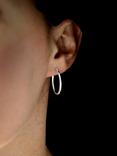 Nina B Sterling Silver Oval Hoop Earrings, Silver