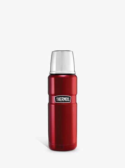 Thermos Stainless Steel King Flask, 470ml, Red/Silver