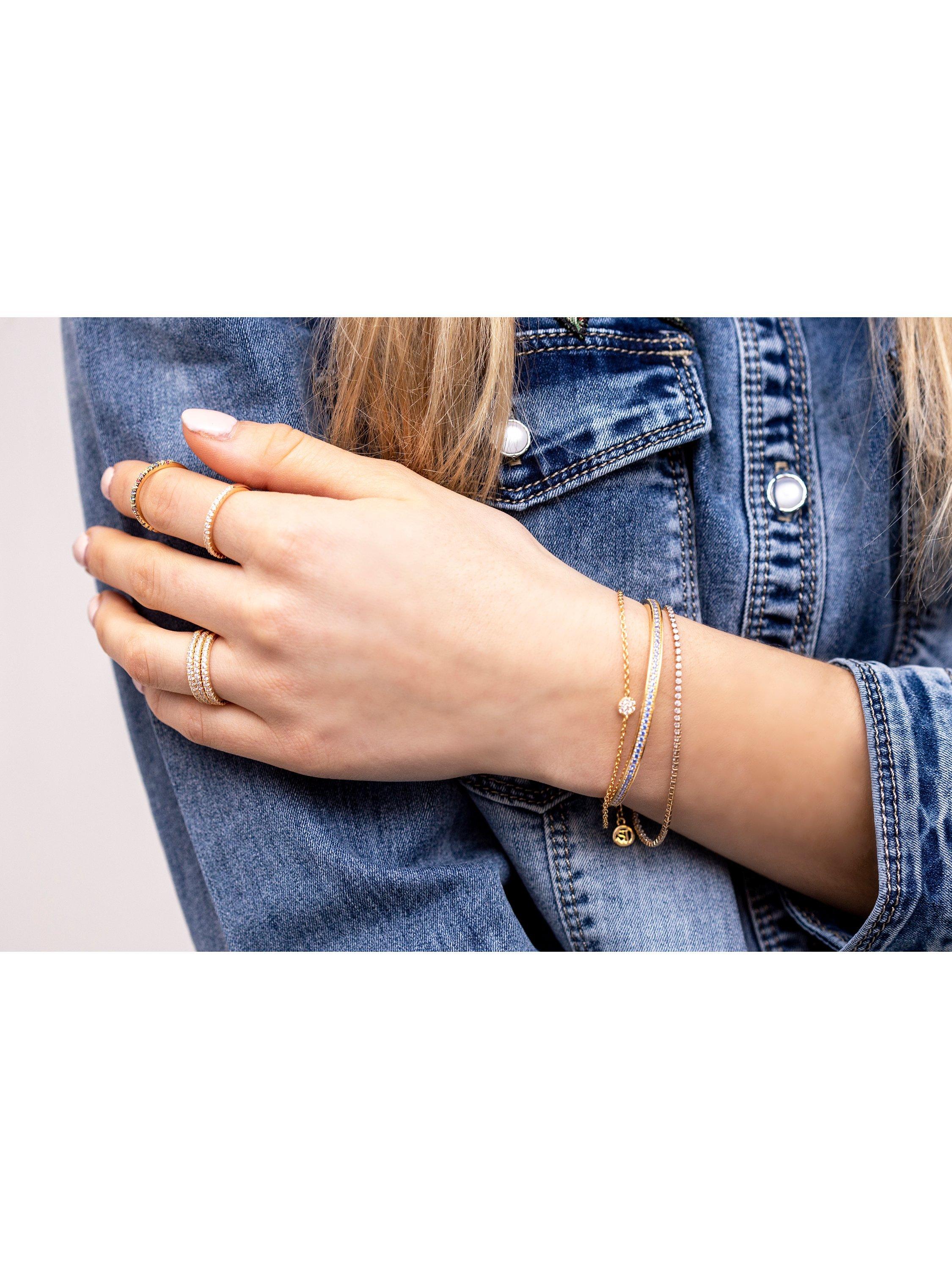 Product image 2 of 2, which shows Sif Jakobs Jewellery Elra Short Tennis Bracelet, Gold