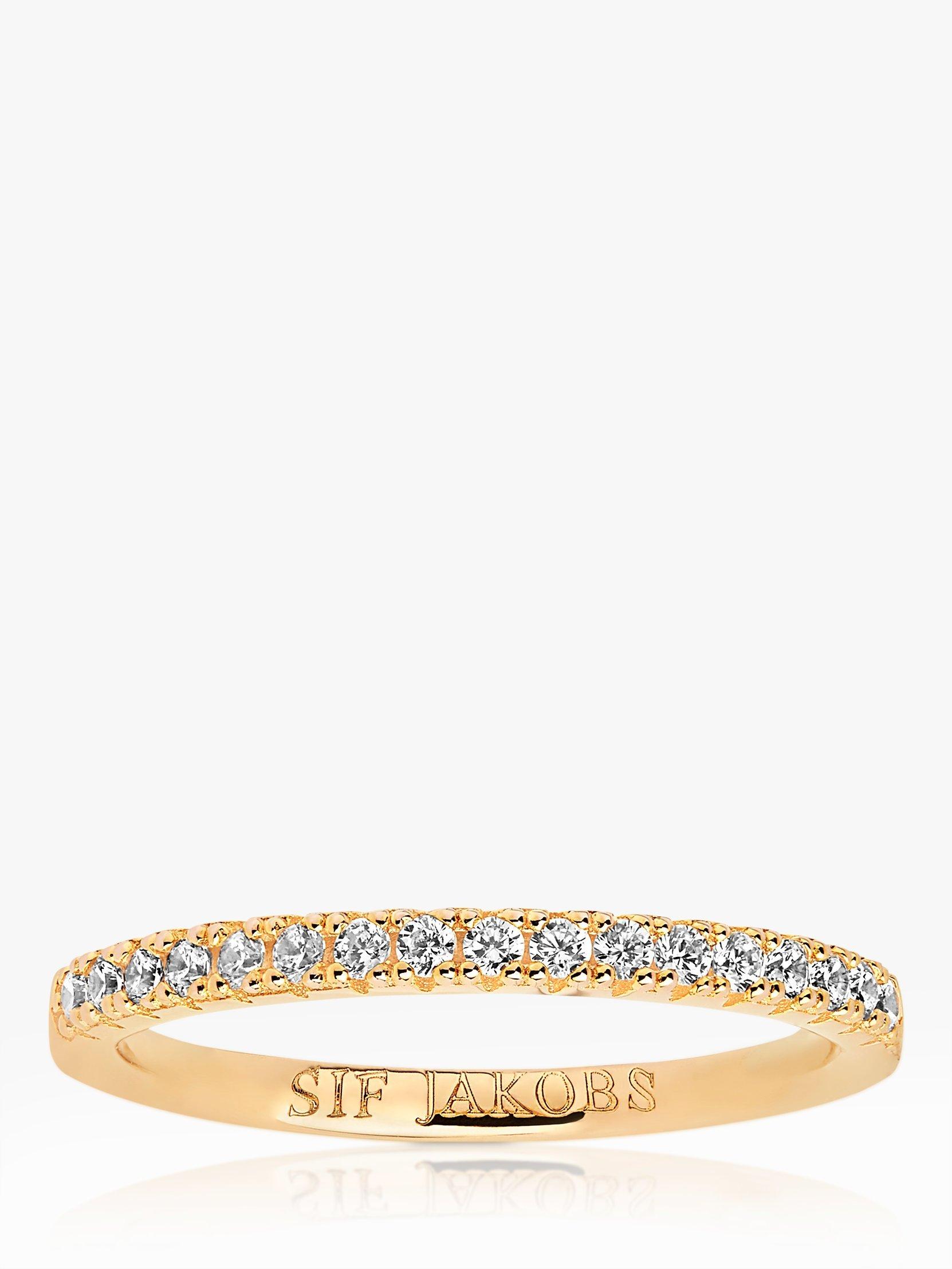 Product image 1 of 2, which shows Sif Jakobs Jewellery Ellera Cubic Zirconia Band Ring, Gold