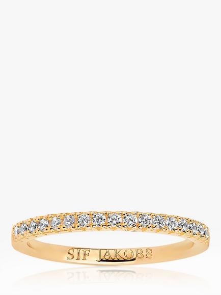 Sif Jakobs Jewellery Ellera Cubic Zirconia Band Ring, Gold, Gold