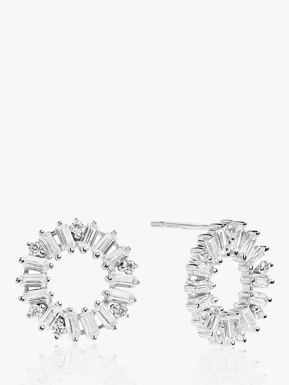 Product image 1 of 1, which shows Sif Jakobs Jewellery Cubic Zirconia Round Stud Earrings, Silver