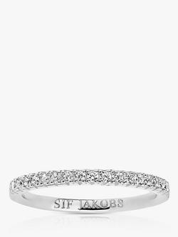 Sif Jakobs Jewellery Ellera Cubic Zirconia Band Ring, Silver, Silver