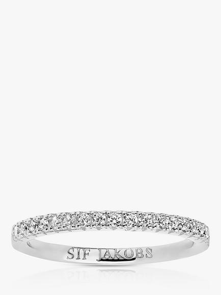 Sif Jakobs Jewellery Ellera Cubic Zirconia Band Ring, Silver, Silver