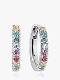 Sif Jakobs Jewellery Ellera Medio Medium Cubic Zirconia Hoop Earrings, Silver/Multi