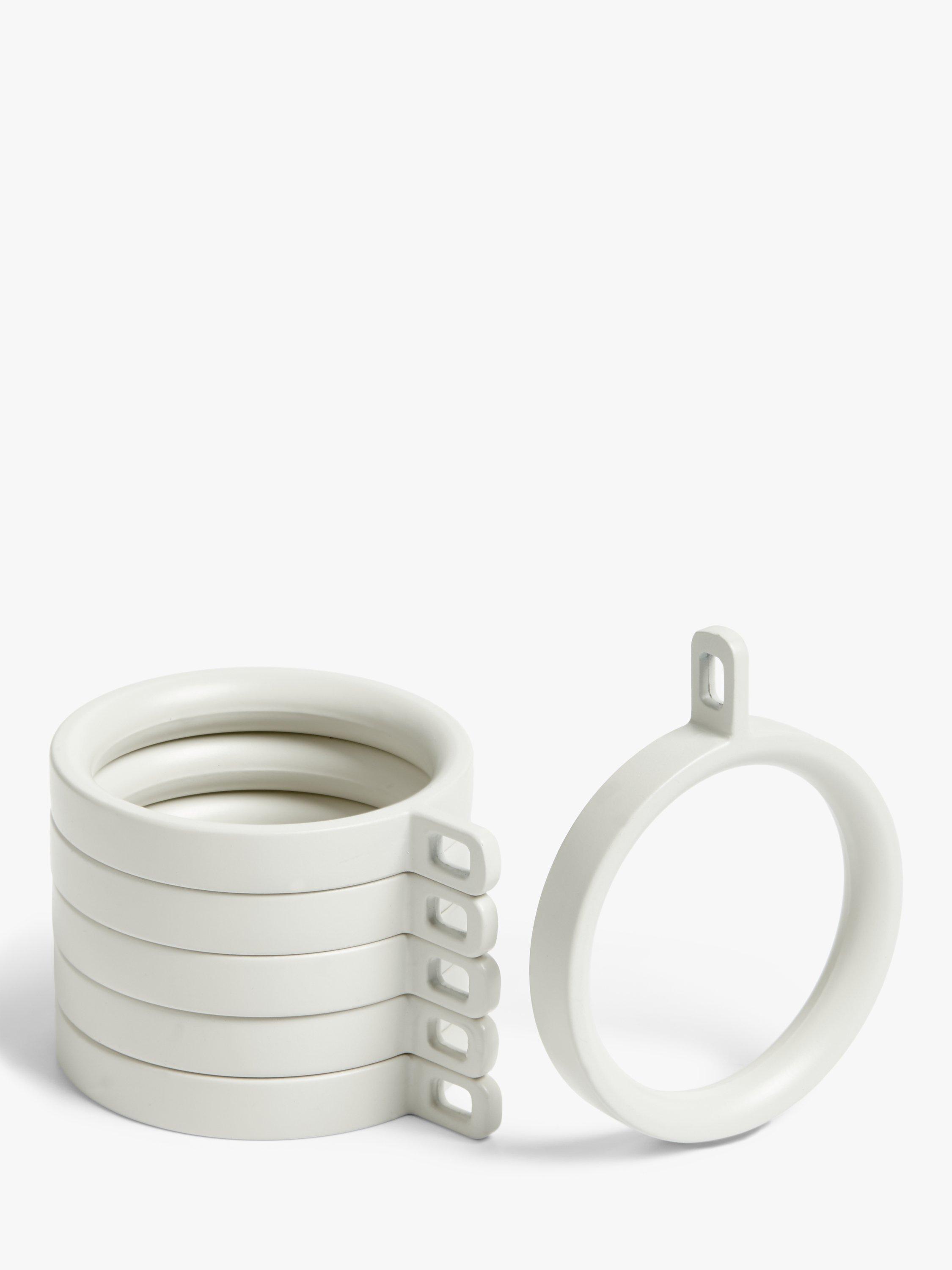 John Lewis Revolution Multi-Functional Pole System Curtain Rings, Pack of 6, 30mm