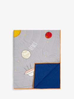 John Lewis Outer Space Quilted Bedspread, Grey/Blue, Grey/Blue