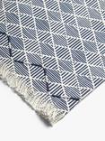John Lewis Fusion Pattern Embroidered Cotton Placemats, Set of 2, Navy