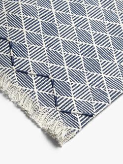 John Lewis Fusion Pattern Embroidered Cotton Placemats, Set of 2, Navy - view 2, Navy