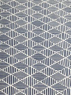 John Lewis Fusion Pattern Embroidered Cotton Table Runner, L250cm, Navy - view 2, Navy