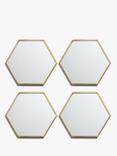 John Lewis Hexagonal Mirror Coasters, Set of 4, Brass