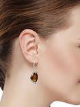 Be-Jewelled Sterling Silver Baltic Drop Earrings, Silver/Cognac