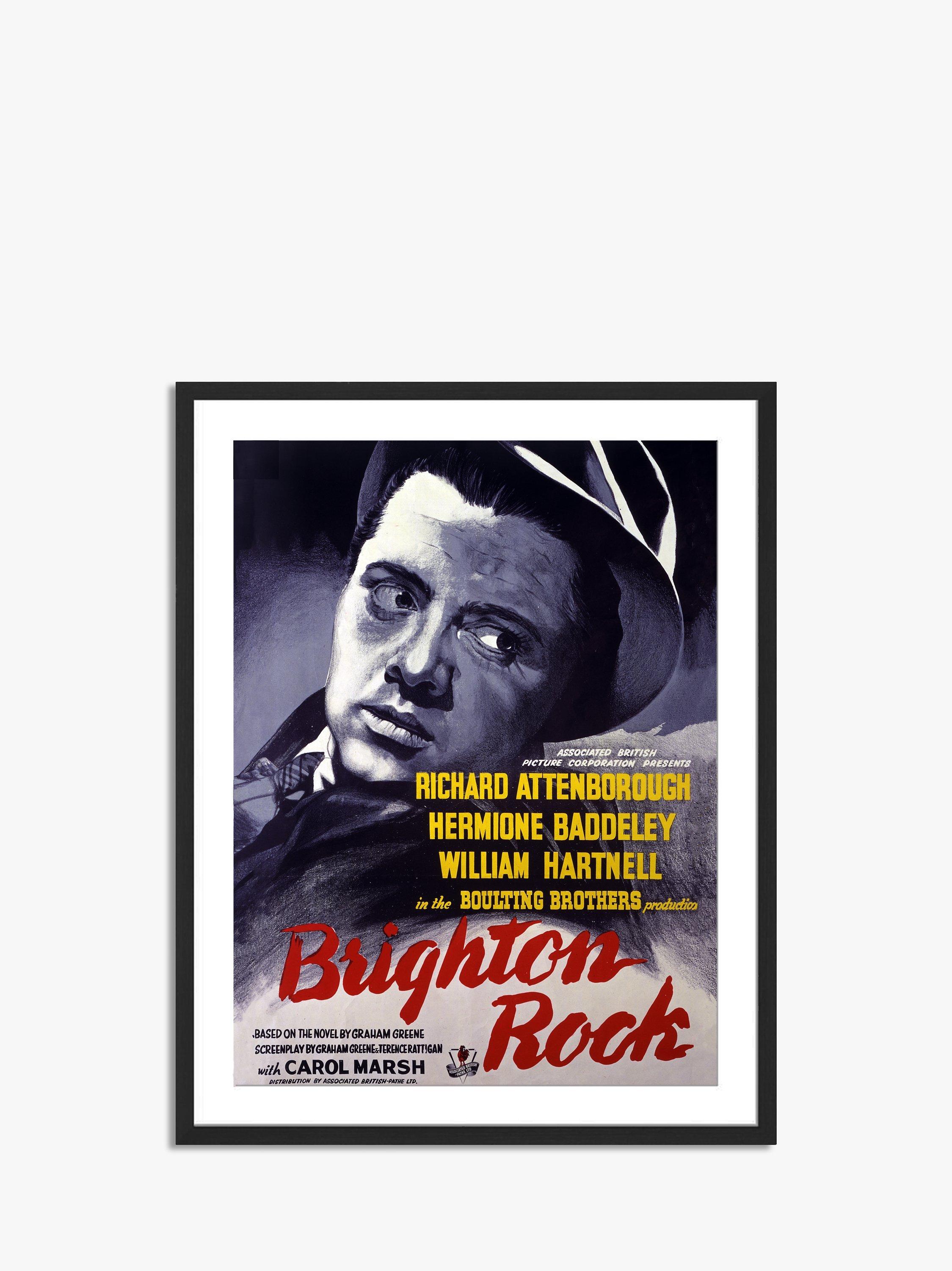 Brighton Rock - Vintage Film Poster Ash Wood Framed Print & Mount, 82 x 62cm, Grey/Multi