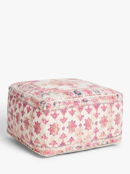 John Lewis Distressed Medallion Pouffe, Multi, Multi