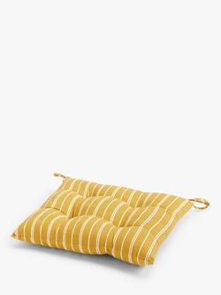 John Lewis Stripe Seat Pad - view 2, Mustard