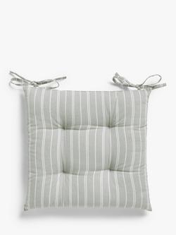 John Lewis Stripe Seat Pad, Grey