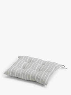 John Lewis Stripe Seat Pad - view 2, Grey