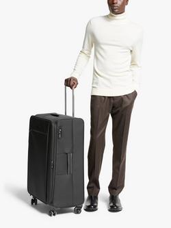 John Lewis Vienna 4-Wheel 76cm Lightweight Large Suitcase - view 2, Black