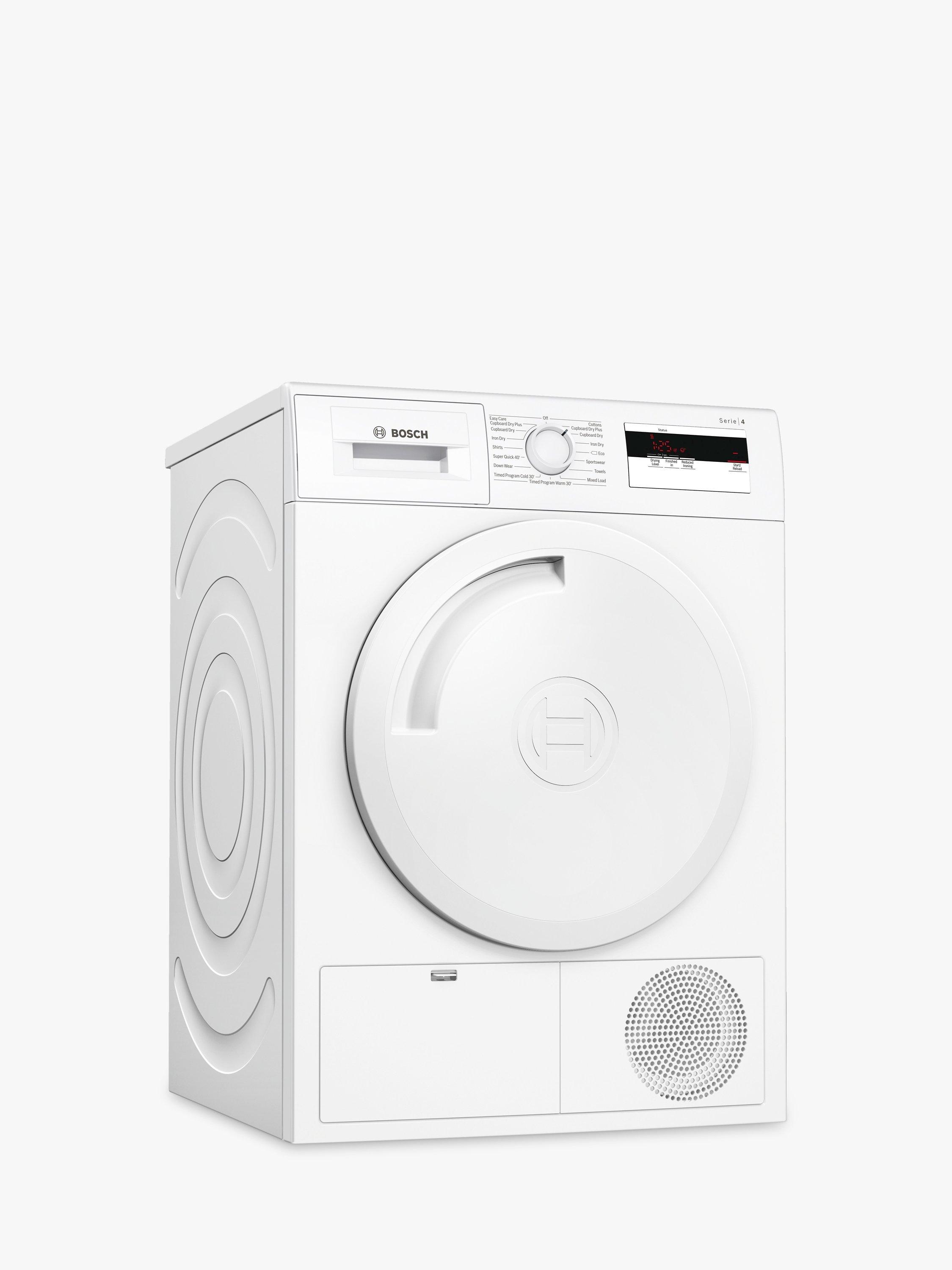 Bosch Serie 4 WTH84000GB Heat Pump Freestanding Tumble Dryer, 8kg, A+ Energy Rating, White