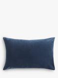 John Lewis Rectangular Cotton Velvet Cushion, Navy