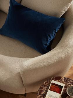 John Lewis Rectangular Cotton Velvet Cushion - view 2, Navy