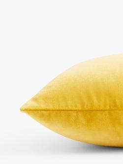 John Lewis Rectangular Cotton Velvet Cushion - view 2, Gold