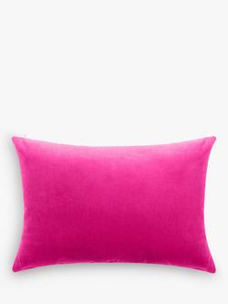 John Lewis Rectangular Cotton Velvet Cushion, Hibiscus