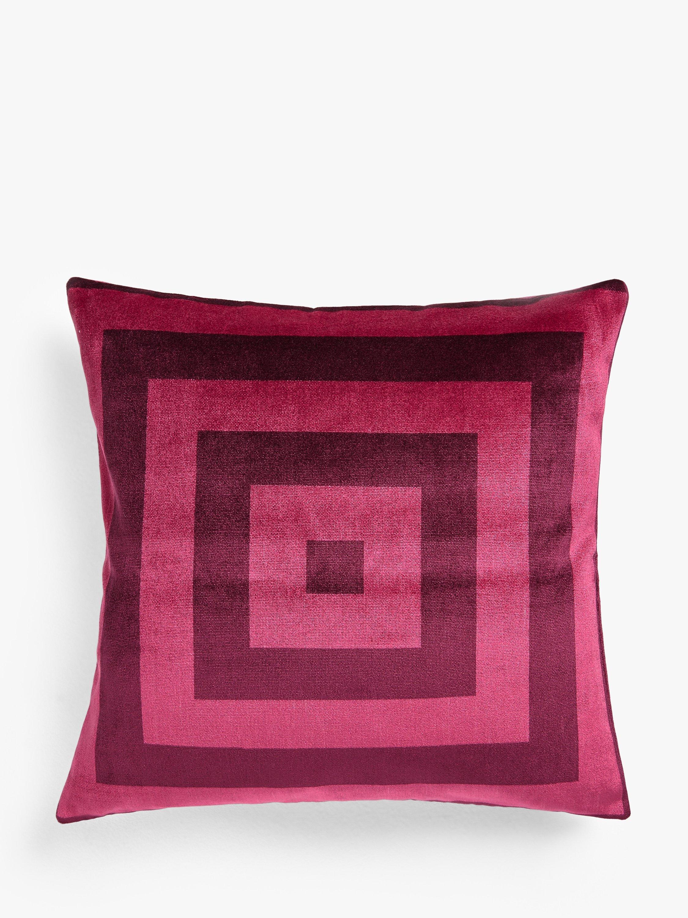 John Lewis & Partners Box Stripe Cushion, Pomegranate