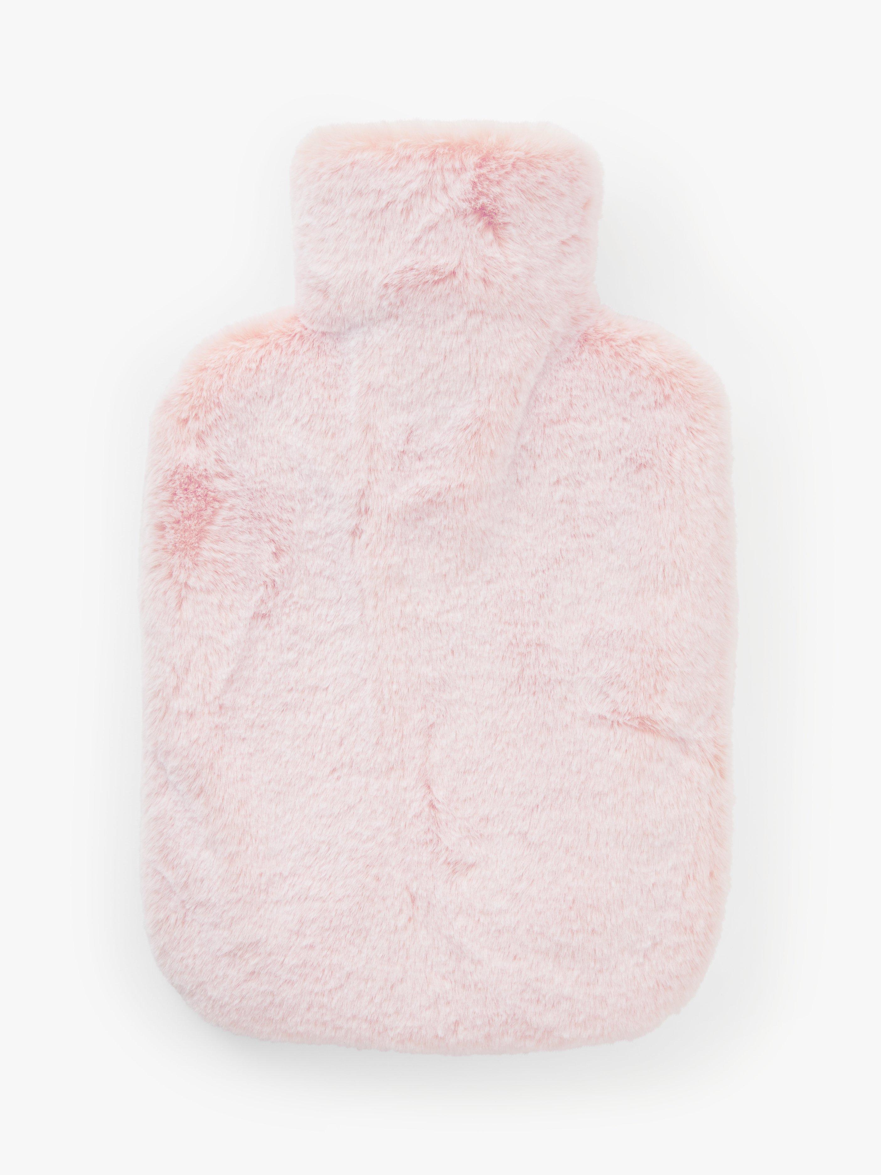 John Lewis & Partners Hot Water Bottle, Pink Fluffy