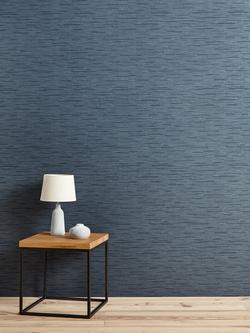 John Lewis Denton Vinyl Wallpaper - view 2, Navy