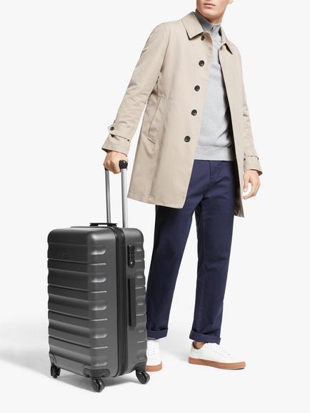 John Lewis ANYDAY Girona 65cm 4-Wheel Medium Suitcase - view 2, Grey