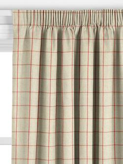 John Lewis Classic Check Made to Measure Curtains or Roman Blind, Auburn - view 2, Auburn