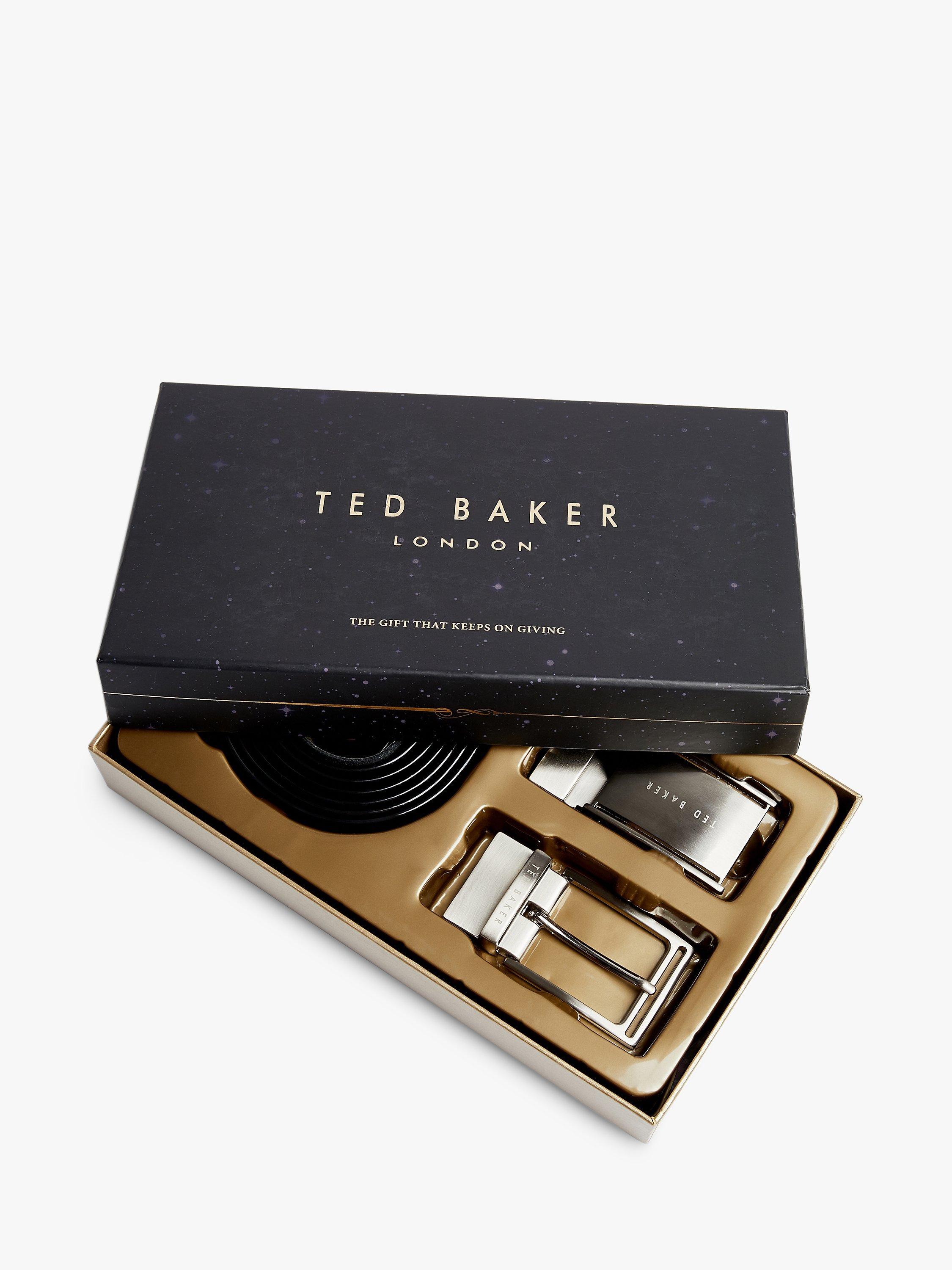 Ted Baker Gainer Reversible Leather Belt in a Box, One Size, Black/Brown
