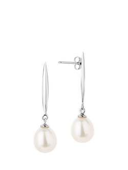 Claudia Bradby Coco Freshwater Pearl Drop Earrings, Silver/White