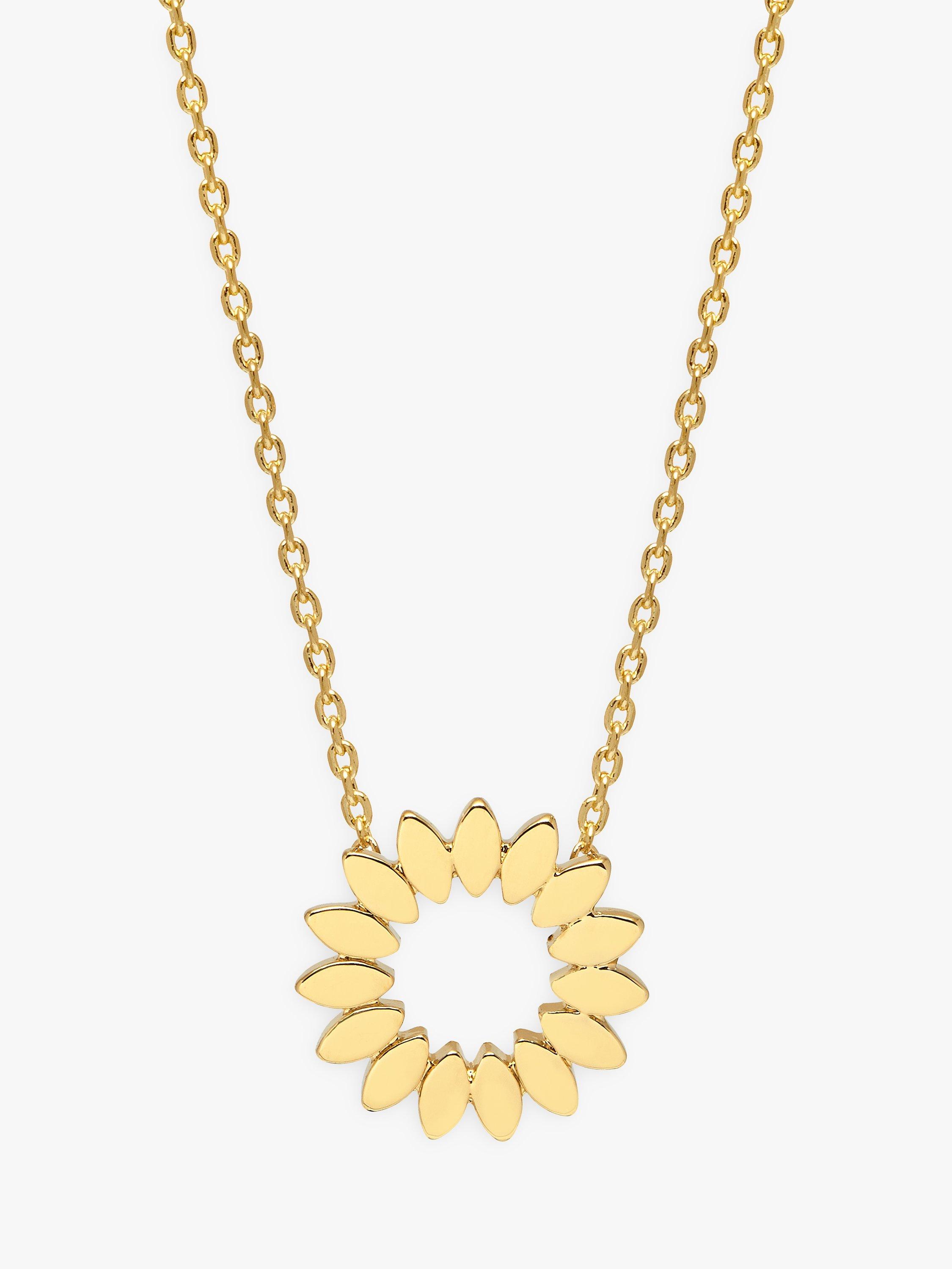 Product image 1 of 3, which shows Estella Bartlett Modern Floral Pendant Necklace, Gold