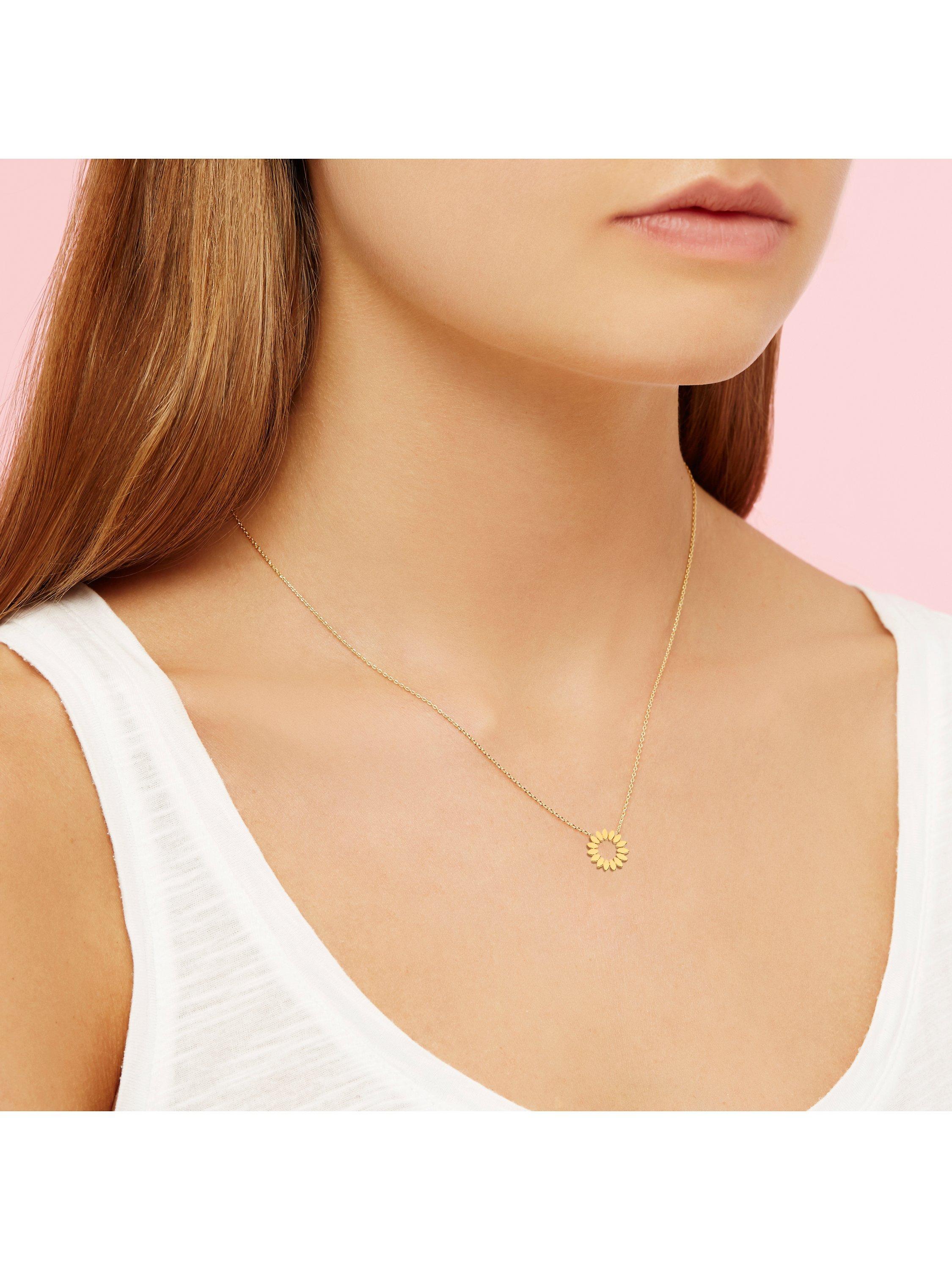 Product image 2 of 3, which shows Estella Bartlett Modern Floral Pendant Necklace, Gold