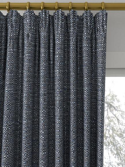 John Lewis Tonal Weave Made to Measure Curtains or Roman Blind, Navy - view 2, Navy