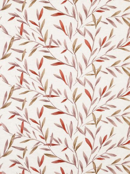 John Lewis Langley Leaf Embroidery Made to Measure Curtains or Roman Blind, Rosehip, Rosehip