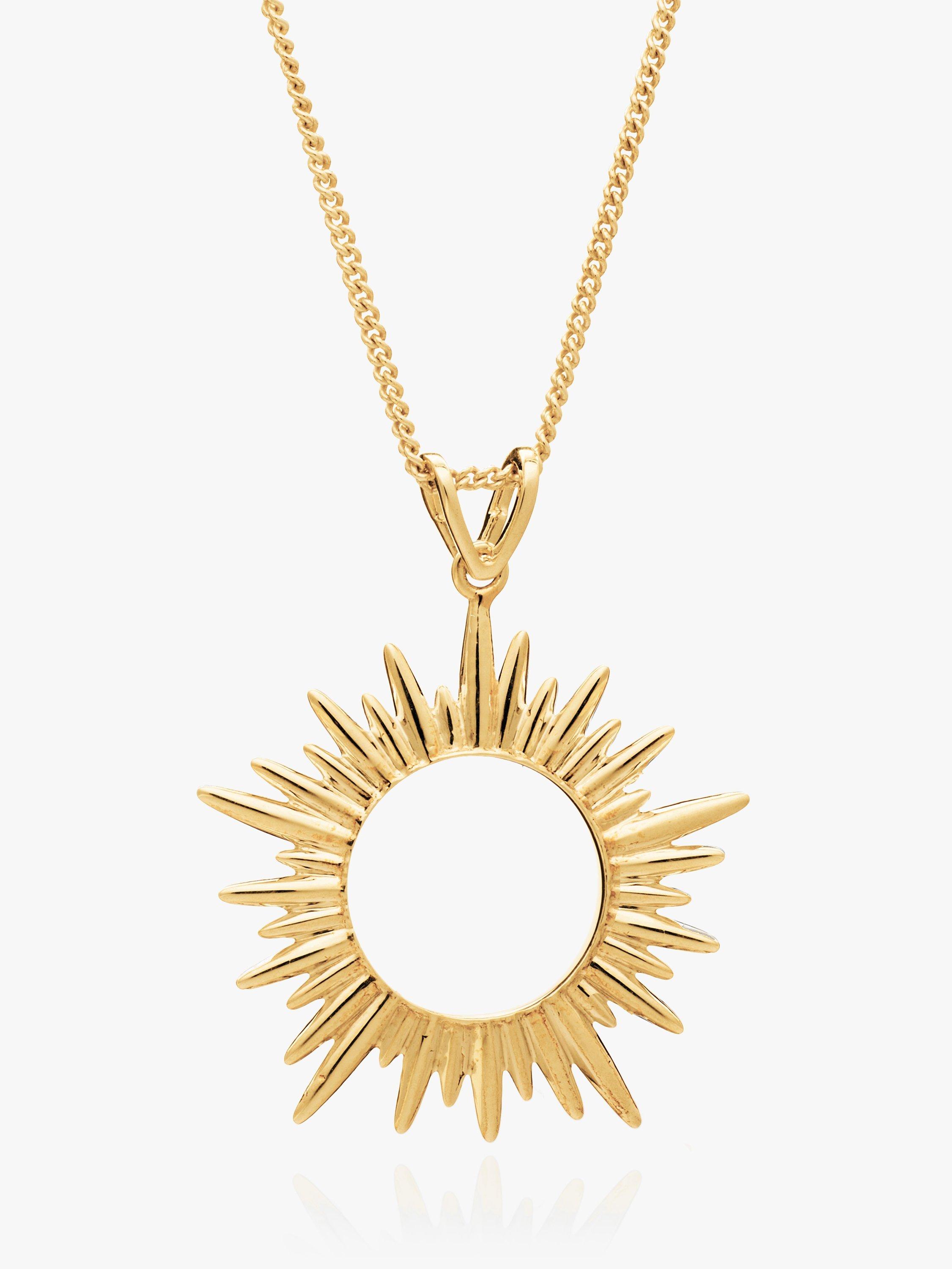 Rachel Jackson London Medium Sunray Pendant Necklace, Gold