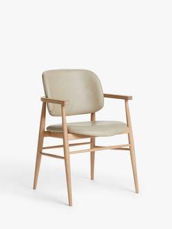 John Lewis Frame Leather Office/Dining Chair, Natural/Oak, Natural/Oak