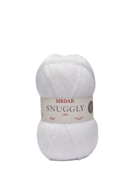 Sirdar Snuggly 2 Ply Yarn, 50g, White, White