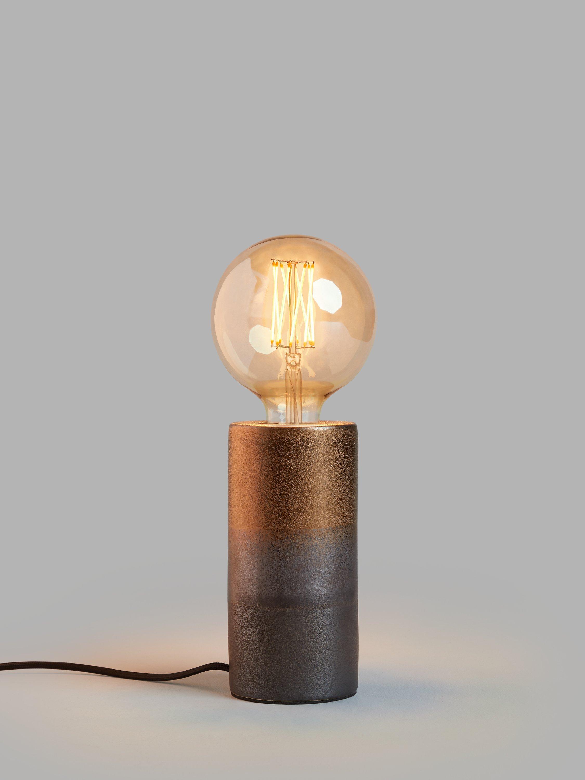 John Lewis Delaney Metallic Glaze Bulbholder Table Lamp, Bronze