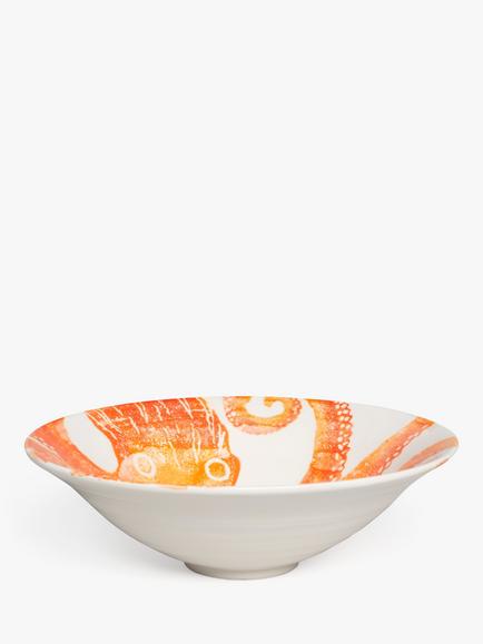 BlissHome Creatures Octopus Salad Bowl, 30cm, Orange, Orange