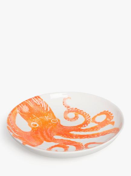BlissHome Creatures Octopus Pasta Bowl, 24.5cm, Orange, Orange