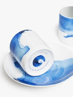 Rick Stein Coves of Cornwall Espresso Cup & Saucer, 75ml, Set of 4, Blue/White - view 2, Blue/White