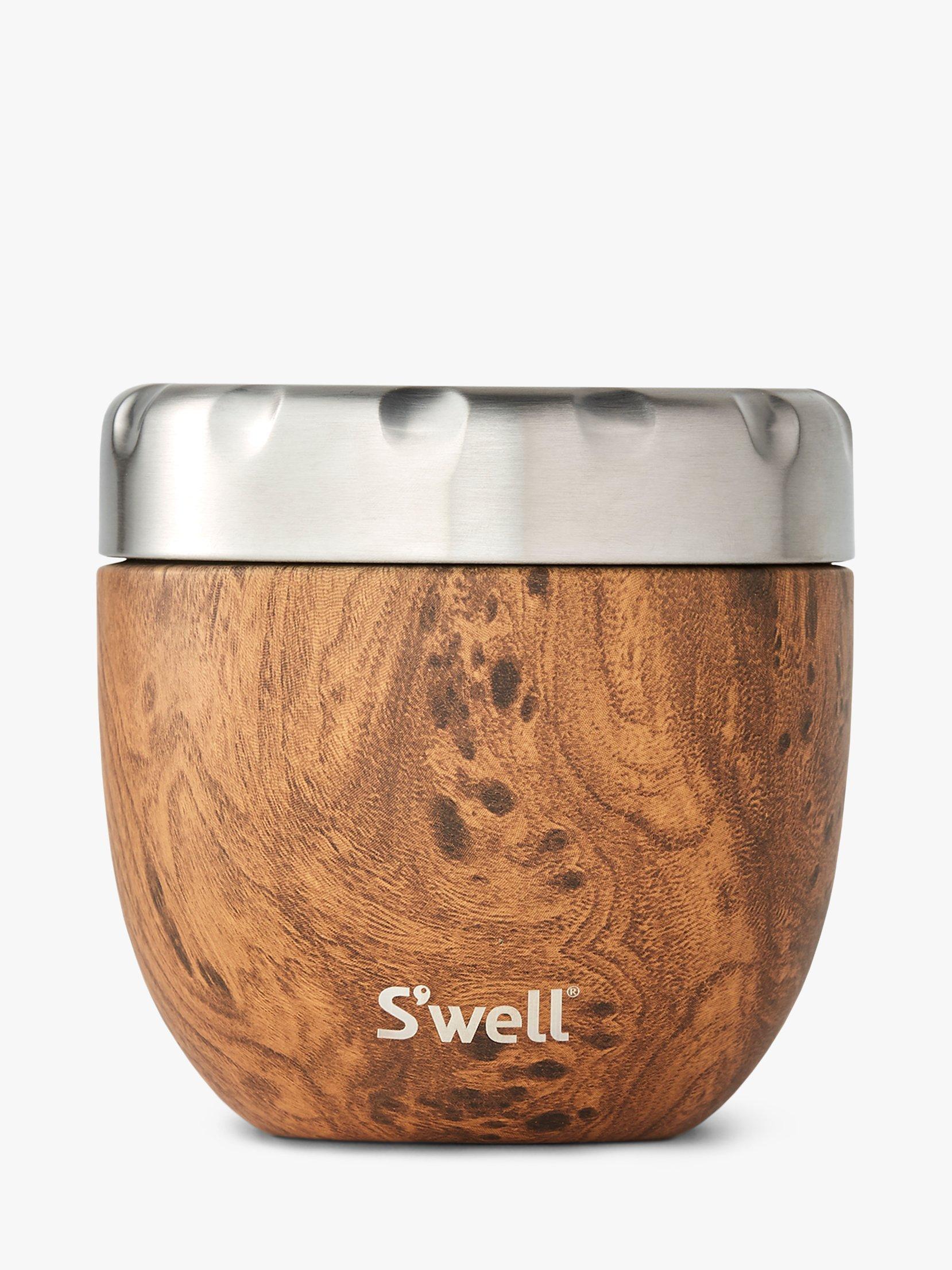 S'well Teak Vacuum Insulated 2-In-1 Nesting Food Bowls, 636ml, Brown