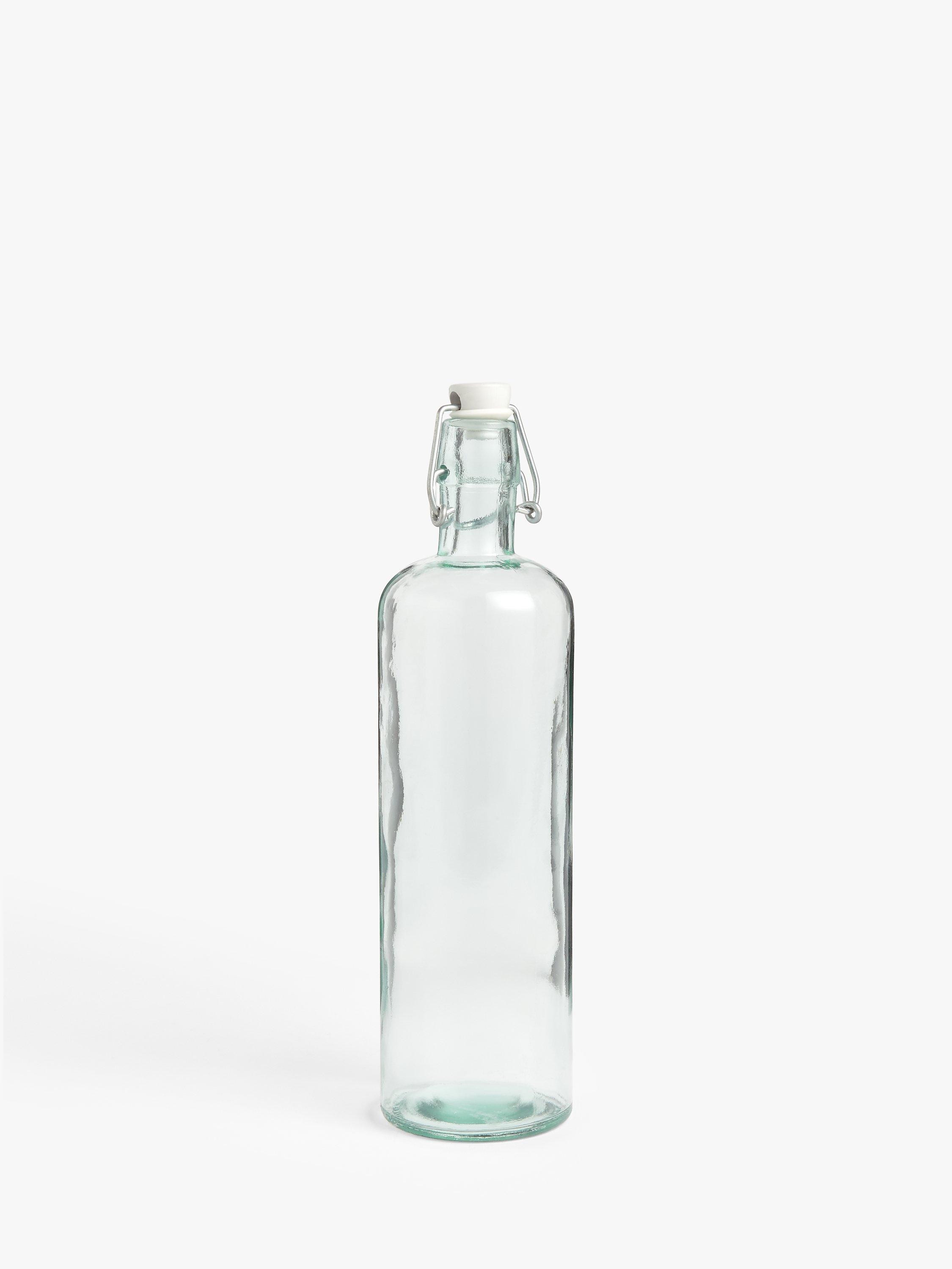 John Lewis & Partners Recycled Glass Swing-Top Water Bottle, 800ml, Clear